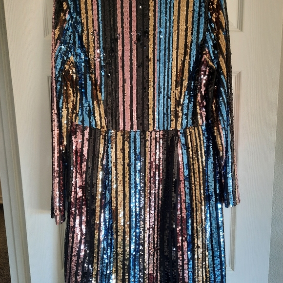 Sam Edelman rainbow stripe sequin dress - Picture 4 of 6